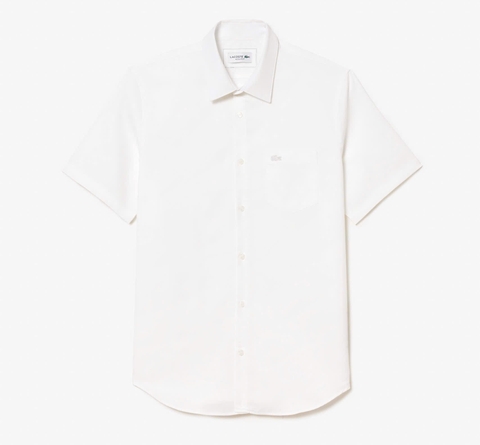 Áo Sơ Mi Lacoste Nam Cotton Dáng Regular CH8528-00-001 Màu Trắng