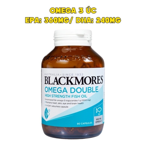 Blackmores Viên Uống Dầu Cá Liều Omega Gấp 2 Lần Double High Strength Fish Oil (90 Viên) - Chính Ngạch Úc