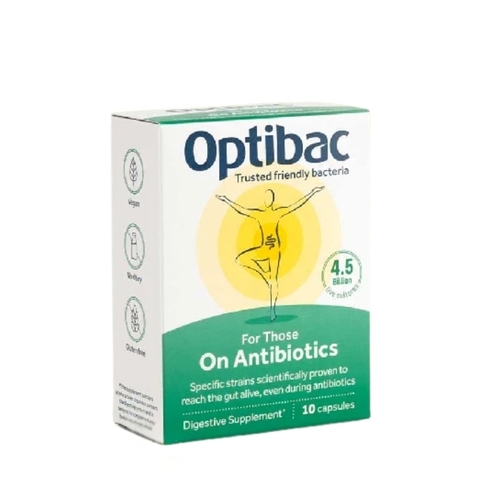 Optibac Viên Uống For Those On Antibiotics Hỗ Trợ Cân Bằng Hệ Vi Sinh, Giảm Tác Dụng Phụ Khi Dùng Kháng Sinh 10 viên