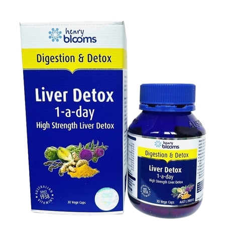 Combo 2 Hộp Henry Blooms Viên Uống Hỗ Trợ Thải Độc Gan Liver Detox 1-A-Day 30 Viên