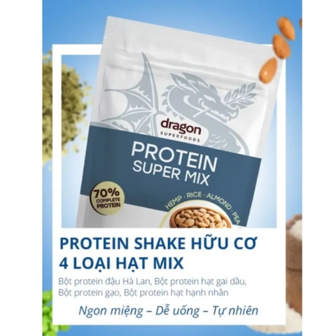 Dragon Superfoods Bột Protein Hỗn Hợp 4 Hạt Hữu Cơ Bổ Sung Đạm Thực Vật 500g