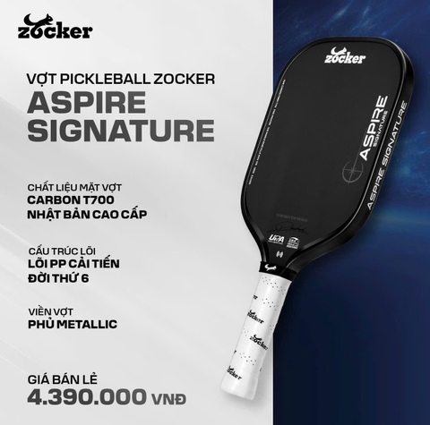Zocker Vợt Pickleball Aspire Signature 16mm | 6 Màu