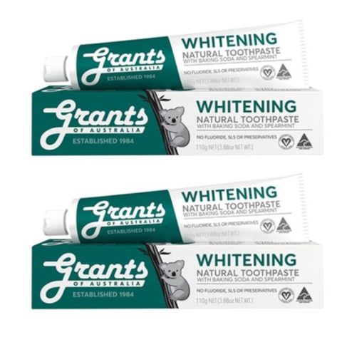 Combo 2 Tuýp Grants of Australia Kem Đánh Răng Chiết Xuất Baking Soda, Bạc Hà 110g