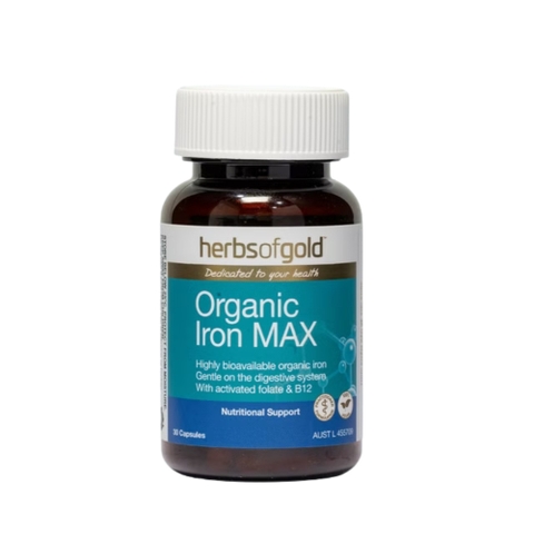 Herbs Of Gold Viên Uống Organic Iron Max Bổ Sung Sắt Hữu Cơ 30 Viên
