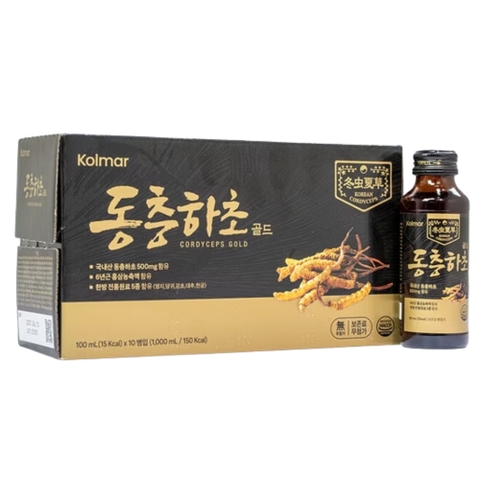 Combo Hộp 10 Chai Kolmar Nước Uống Đông Trùng Hạ Thảo Cordyceps Gold 100ml