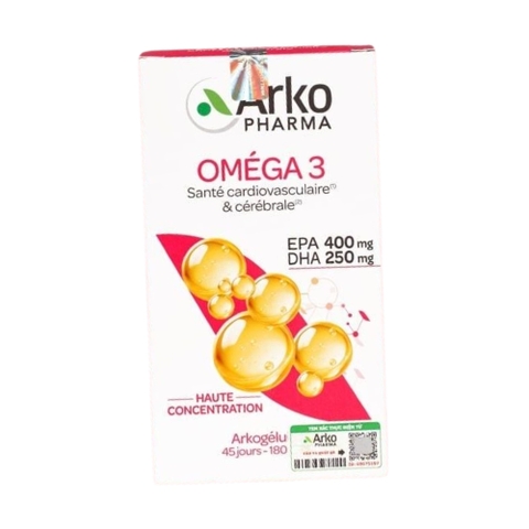 Arkopharma Viên Uống Omega 3 Arkogelules Hỗ Trợ Não Bộ Và Tim Mạch 180 Viên