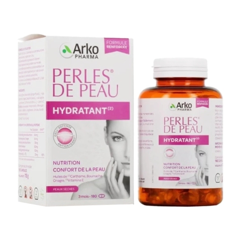 Arkopharma Viên Uống Perles de Peau Hydratant Hỗ Trợ Dưỡng Ẩm Làm Đẹp Da 180 Viên