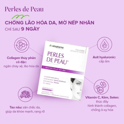 Arkopharma Nước Uống Perles De Peau Collagen Bổ Sung Collagen Ngăn Ngừa Lão Hóa 10 Ống