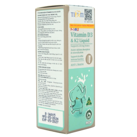 Vitatree Tinh Chất Kids D3K2 Liquid Cho Trẻ Từ 0 Tuổi 20ml