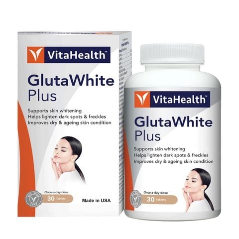 VitaHealth Viên Uống Glutawhite Plus Hỗ Trợ Chống Oxy Hóa, Làm Sáng Da 30 Viên