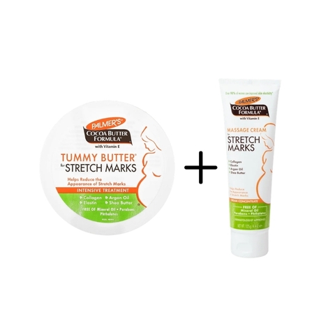 Combo Palmer's Kem Ngăn Ngừa, Giảm Vết Rạn Cocoa Butter Massage Cream 125g & Kem Bơ Đặc Giảm Vết Rạn 125g