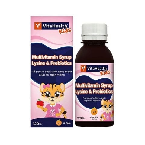VitaHealth Siro Multivitamin Syrup Lysine & Prebiotics Bổ Sung Chất Xơ Tự Nhiên Cho Trẻ Từ 2 Tuổi Giúp Trẻ Ăn Ngon 120ml