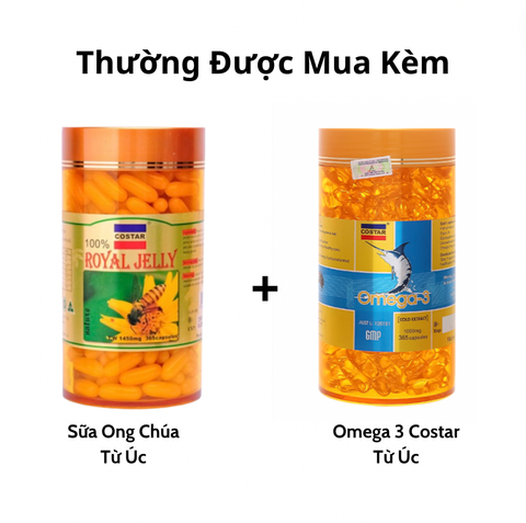 Combo Sữa Ong Chúa Royal Jelly 1450mg 365 Viên Costar Của Úc & Costar Omega 100 Viên