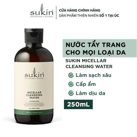 Sukin Nước Tẩy Trang Micellar Cleansing Water 250ml [Mua 1 Tặng 1 Cùng Loại]