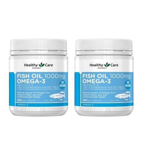 Combo 2 Hộp Healthy Care Viên Dầu Cá Bổ Sung Omega 3 Fish Oil 1000mg 200 Viên