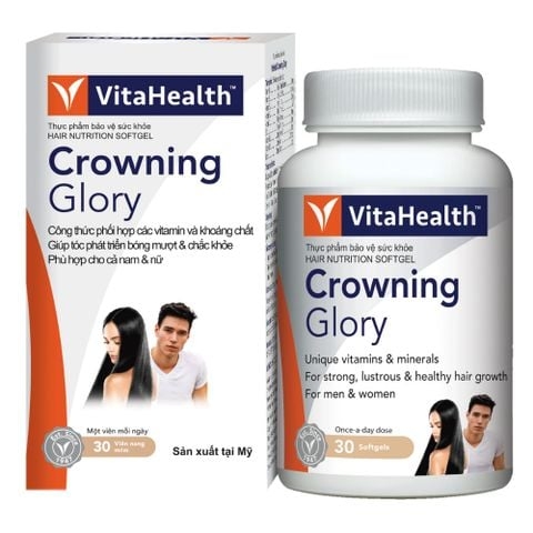 VitaHealth Viên Uống Crowning Glory Bổ Sung Vitamin Hỗ Trợ Tóc Chắc Khỏe 30 Viên