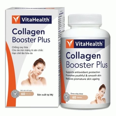 VitaHealth Viên Uống Collagen Booster Plus Giúp Da Mịn Màng Và Săn Chắc, Hạn Chế Lão Lão Hóa 60 Viên