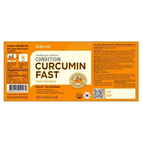 Combo 5 chai Inno.N Nước Hỗ Trợ Bảo Vệ Và Tăng Cường Chức Năng Dạ Dày Condition Curcumin Fast