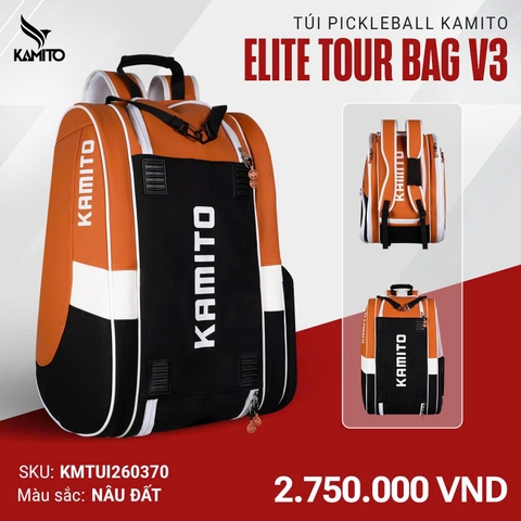 Kamito Túi Pickleball Elite Tour Bag V3 Màu Nâu Đất