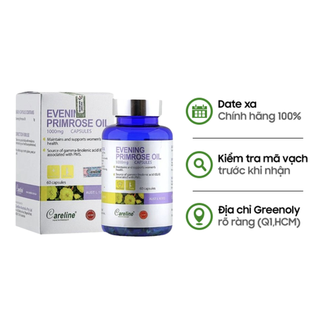Careline Viên Uống Chiết Xuất Hoa Anh Thảo Evening Primrose Oil 1000mg 60 Viên