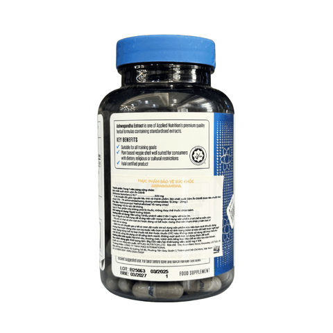 Applied Nutrition Viên Uống ASHWAGANDHA Hỗ Trợ Giảm Căng Thẳng, Tăng Cường Sức Khỏe Thể Chất Và Tinh Thần 60 Viên