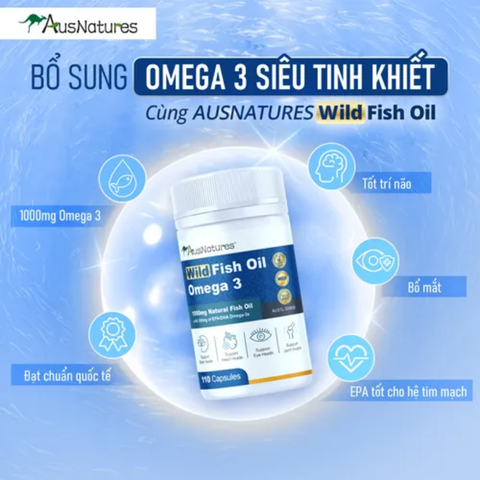 AusNatures Viên Uống Dầu Cá Omega 3 Wild Fish Oil 110 Viên