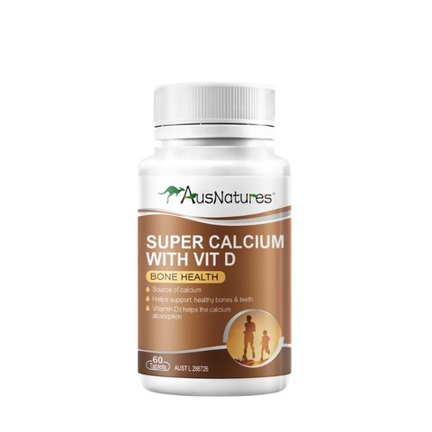 AusNatures Viên Uống Super Calcium With VIT D Bổ Sung Canxi Hữu Cơ Và Vitamin D 60 Viên