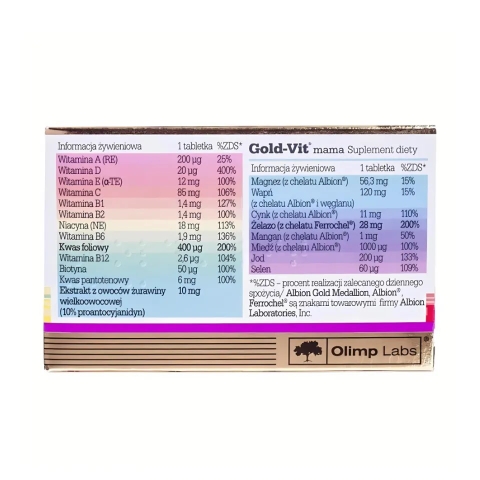 Olimp Labs Gold Vit Mama Vitamin Tổng Hợp Cho Bà Bầu & Mẹ Sau Sinh Hộp 30 Viên