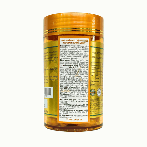 Costar Viên Uống Sữa Ong Chúa Royal Jelly Soft Gel 1450mg 100 Viên