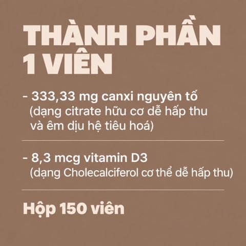 Swisse Canxi Hữu Cơ + Vitamin D giúp hỗ trợ giảm nguy cơ loãng xương (Hộp 150 viên) - Chính Ngạch Úc