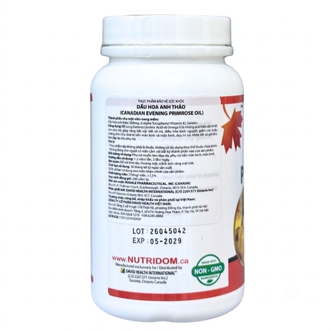 David Health Dầu Hoa Anh Thảo Chiều Điều Tố Nội Tiết Tố Nữ Evening Primrose Oil 200 Viên