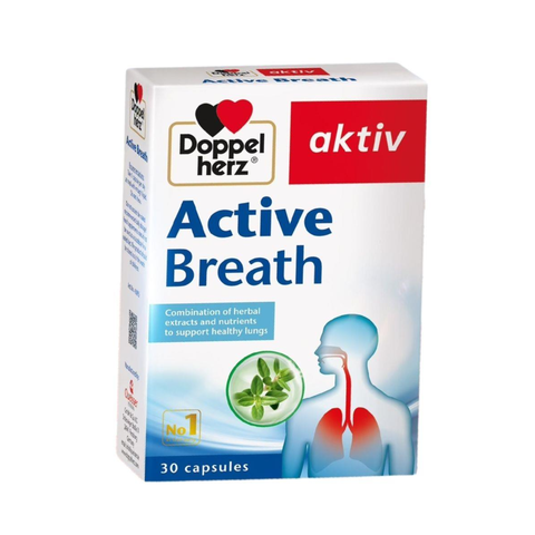 Doppelherz Viên Uống Active Breath Hỗ Trợ Tăng Cường Chức Năng Phổi Hộp 30 Viên
