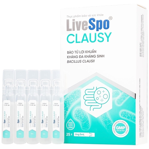 LiveSpo Clausy Dung Dịch Bổ Sung Lợi Khuẩn, Cân Bằng Hệ Vi Sinh Đường Ruột Hộp 10 Ống