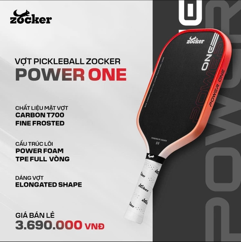 Zocker Vợt Pickleball Power One 16mm | 6 Màu