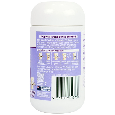 Nature’s Way Viên Uống Bổ Sung Canxi Kids Smart Calcium + Vitamin D3 Burstlets 50 Viên