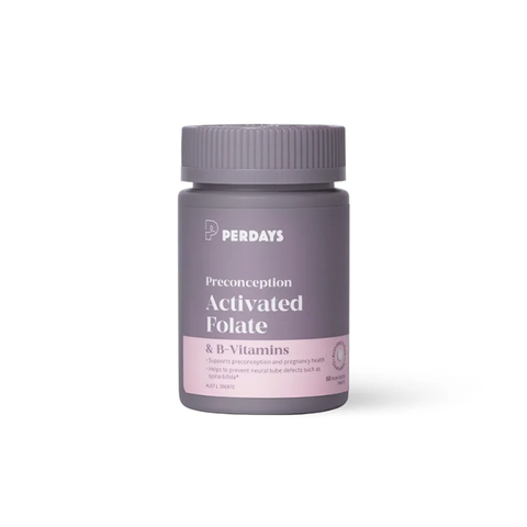 Perdays Viên Uống Activated Folate & B-Vitamins Bổ Sung Acid Folic & Vitamin B Cho Mẹ Bầu 60 Viên