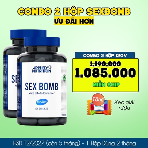 Combo 2 Hộp Sex Bomb | HSD 28/02/2027 (Còn 6 Tháng) | Hộp 120 Viên (Dùng 2 Tháng) Chất Lượng Không Khác
