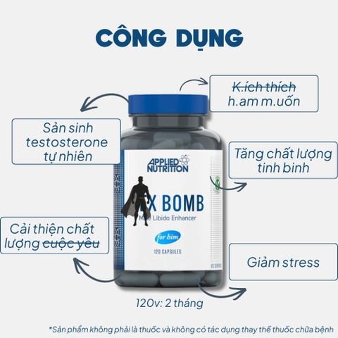 Applied Nutrition Viên Uống Hỗ Trợ Nam Giới 120 viên - Chính Ngạch Anh Quốc, Bán Chạy Nhất