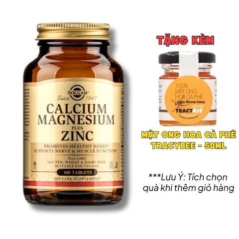 Solgar Viên Uống Calcium Magnesium Plus Zinc 100 Viên - Nhập Khẩu Chính Ngạch Mỹ
