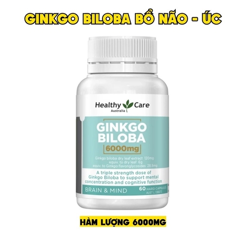 Healthy Care Viên Uống Bổ Não Ginkgo Biloba 6000mg 60 Viên - Chính Ngạch Úc