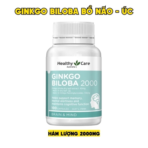 Healthy Care Viên Uống Hỗ Trợ Trí Não Ginkgo Biloba 2000mg 100 Viên - Chính Ngạch Úc
