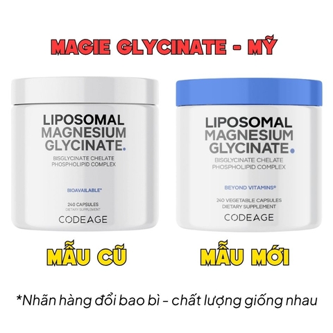 Codeage Viên Uống Liposomal Magnesium Magie Glycinate Hữu Cơ 240 Viên - Chính Ngạch Mỹ, Xuất VAT