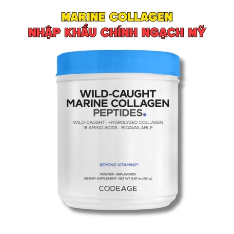 Codeage Bột Collagen Marine Collagen 450g - Nhập Khẩu Chính Ngạch Mỹ