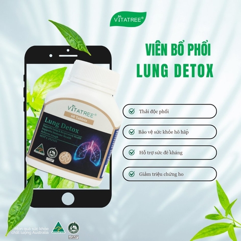 Vitatree Viên Uống  Lung Detox Bổ Phổi 60 Viên - Chính Ngạch Úc