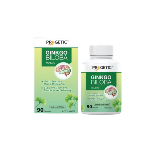 Progetic Viên Uống Ginkgo Biloba Tăng Cường Lưu Thông Máu Não 750mg 90 Viên