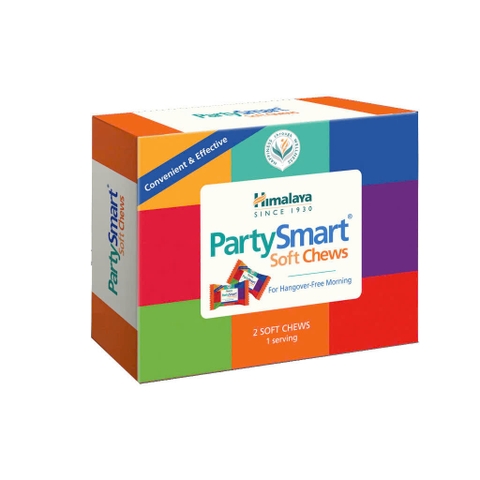 Combo 1 Hộp Himalaya Party Smart Soft Chews Viên Nhai Hỗ Trợ Giải Rượu, Giảm Say 10 Viên