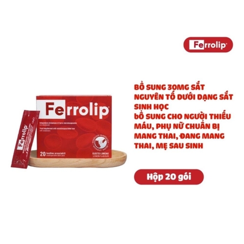 Combo 2 Hộp Ferrolop Sắt Sinh Học Dạng Bột Tăng Khả Năng Hấp Thu Không Gây Nóng 20 Gói