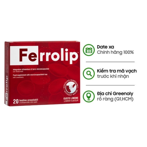 Combo 4 Hộp Ferrolop Sắt Sinh Học Dạng Bột Tăng Khả Năng Hấp Thu Không Gây Nóng 20 Gói