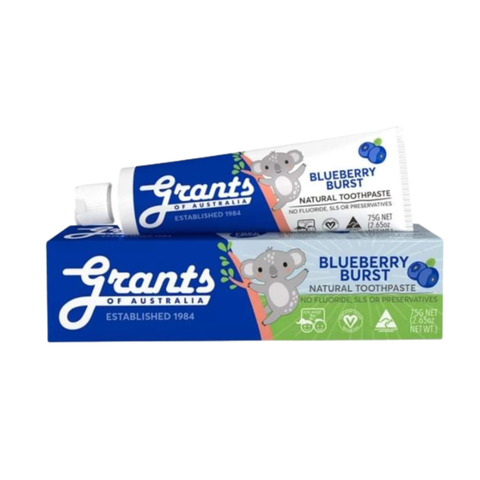 Combo 5 Tuýp Grants of Australia Kem Đánh Răng Hữu Cơ Cho Bé Vị Việt Quất Blueberry 75g