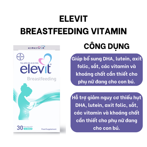 Combo 2 Hộp Elevit Viên Uống Bổ Sung Vitamin Tổng Hợp Mẹ Bầu Cho Bé Ti Breastfeeding 30 Viên